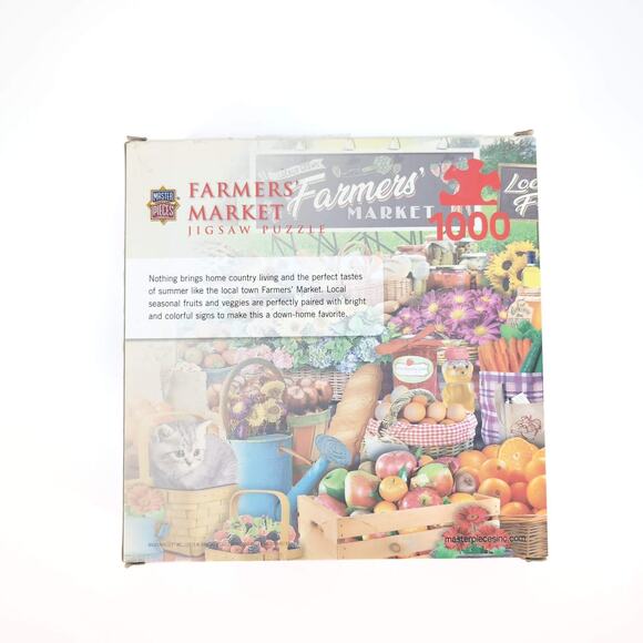 Master Pieces 1000 Piece "Farmers' Market" Jigsaw Puzzle - Good Used Condition - Picture 8 of 10